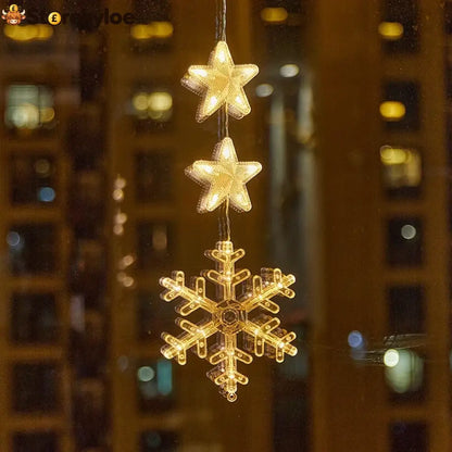 ⏳LAST DAY SALE ONLY ￡7.99!!🎄❄️ DIY Christmas Snowflake Suction Cup LED Lights ✨ | Battery Operated Warm & Multi-Colour