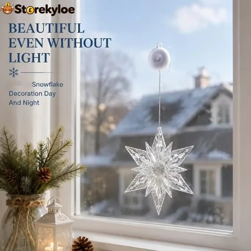 ⏳LAST DAY SALE ONLY ￡7.99!!🎄❄️ DIY Christmas Snowflake Suction Cup LED Lights ✨ | Battery Operated Warm & Multi-Colour