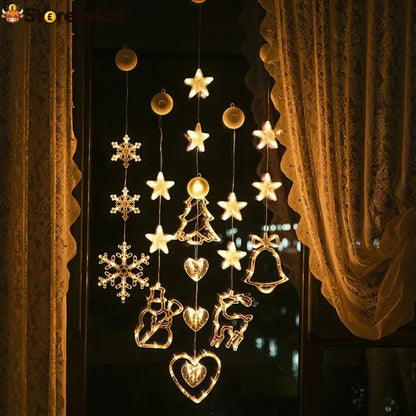 ⏳LAST DAY SALE ONLY ￡7.99!!🎄❄️ DIY Christmas Snowflake Suction Cup LED Lights ✨ | Battery Operated Warm & Multi-Colour