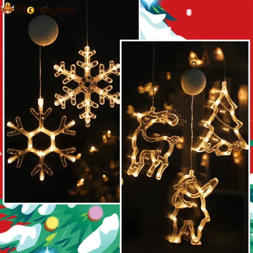 ⏳LAST DAY SALE ONLY ￡7.99!!🎄❄️ DIY Christmas Snowflake Suction Cup LED Lights ✨ | Battery Operated Warm & Multi-Colour