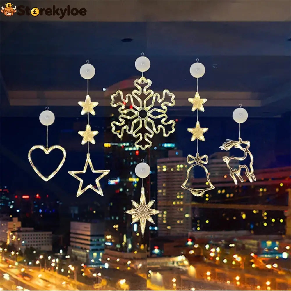 ⏳LAST DAY SALE ONLY ￡7.99!!🎄❄️ DIY Christmas Snowflake Suction Cup LED Lights ✨ | Battery Operated Warm & Multi-Colour