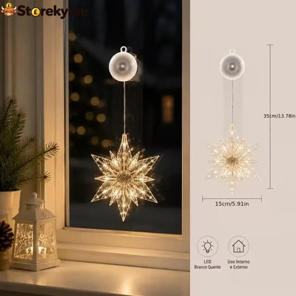 ⏳LAST DAY SALE ONLY ￡7.99!!🎄❄️ DIY Christmas Snowflake Suction Cup LED Lights ✨ | Battery Operated Warm & Multi-Colour
