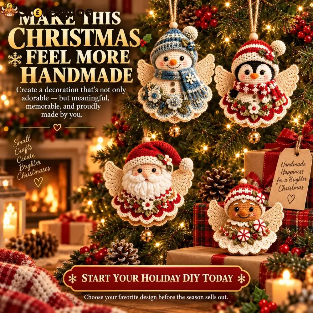 🎄 Diy Crochet Christmas Angel Ornament Kit – Make Hang & Treasure✨