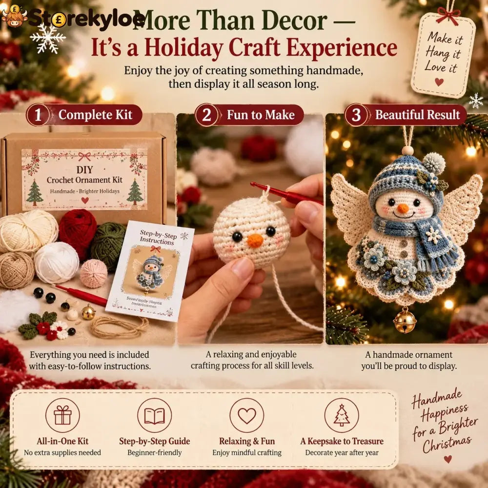 🎄 Diy Crochet Christmas Angel Ornament Kit – Make Hang & Treasure✨