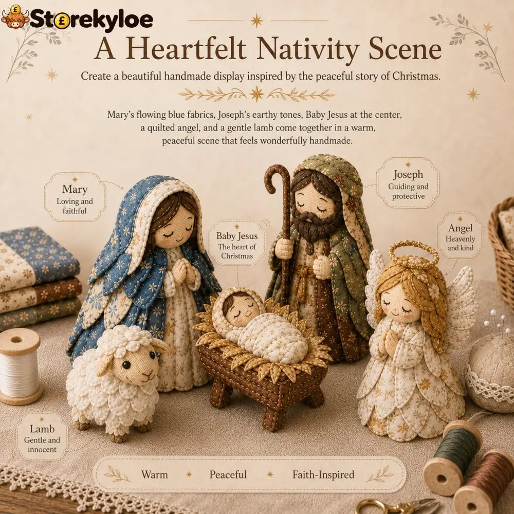 ✨ DIY Patchwork Nativity Scene Sewing Kit