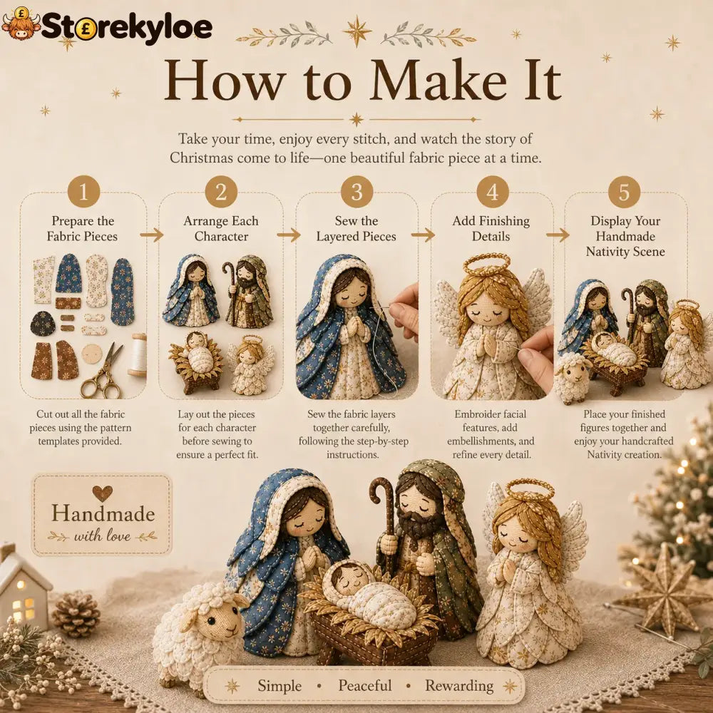 ✨ Diy Patchwork Nativity Scene Sewing Kit