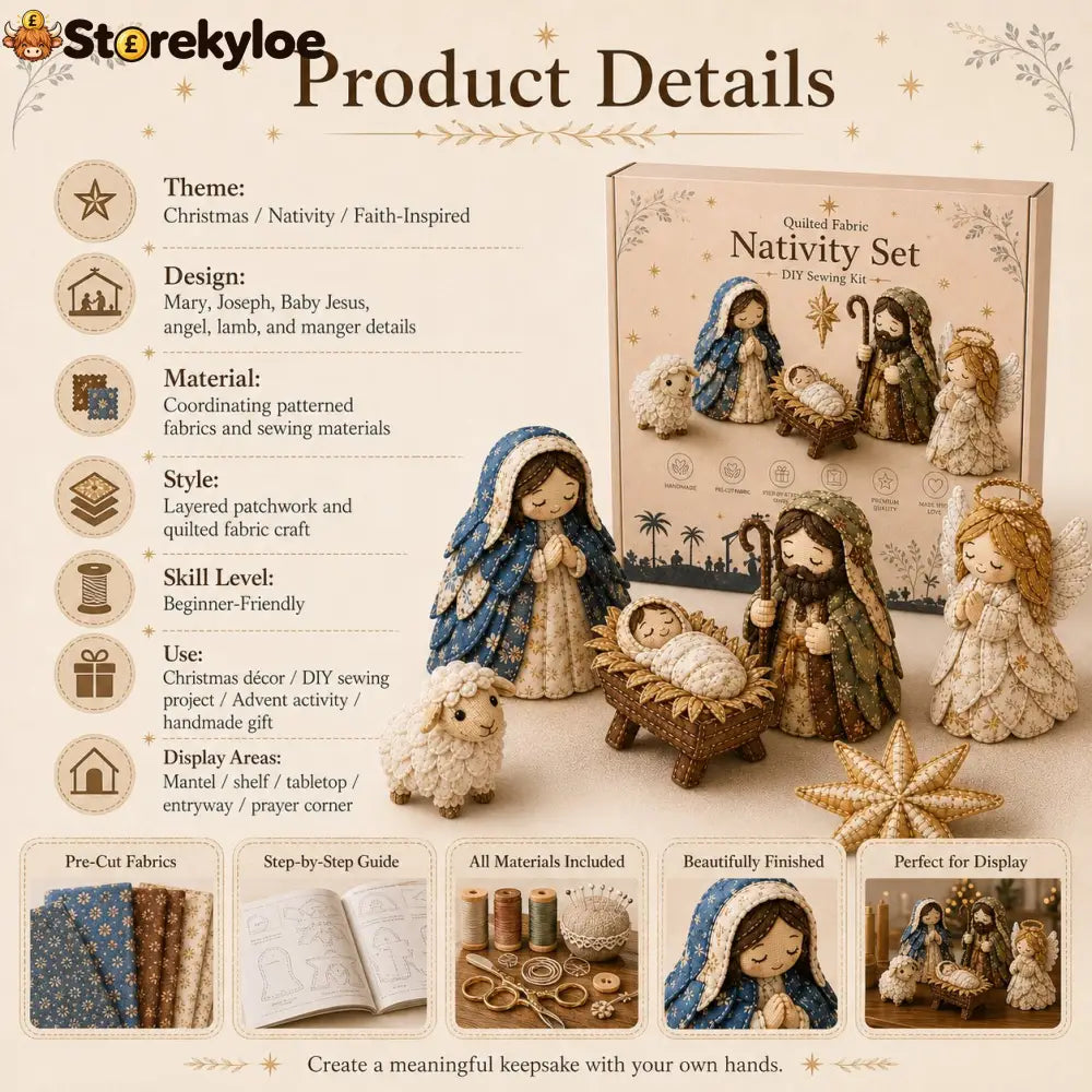 ✨ DIY Patchwork Nativity Scene Sewing Kit