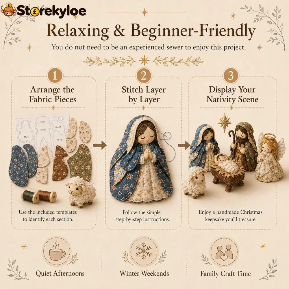 ✨ DIY Patchwork Nativity Scene Sewing Kit