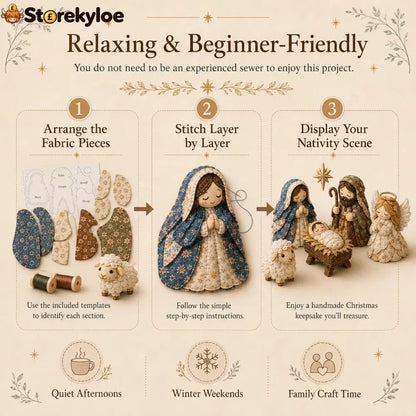 ✨ DIY Patchwork Nativity Scene Sewing Kit