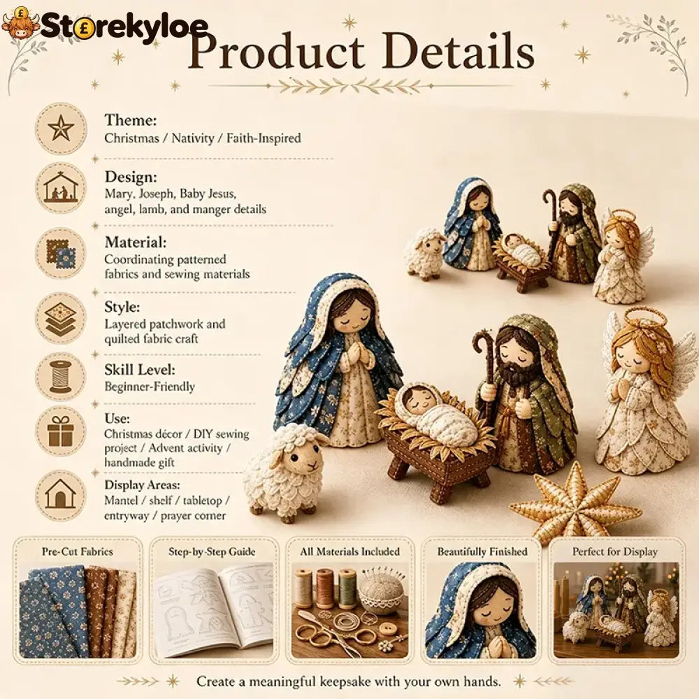 ✨ Diy Patchwork Nativity Scene Sewing Kit