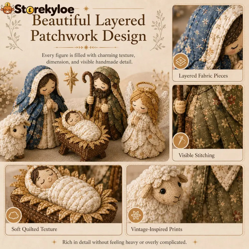 ✨ DIY Patchwork Nativity Scene Sewing Kit