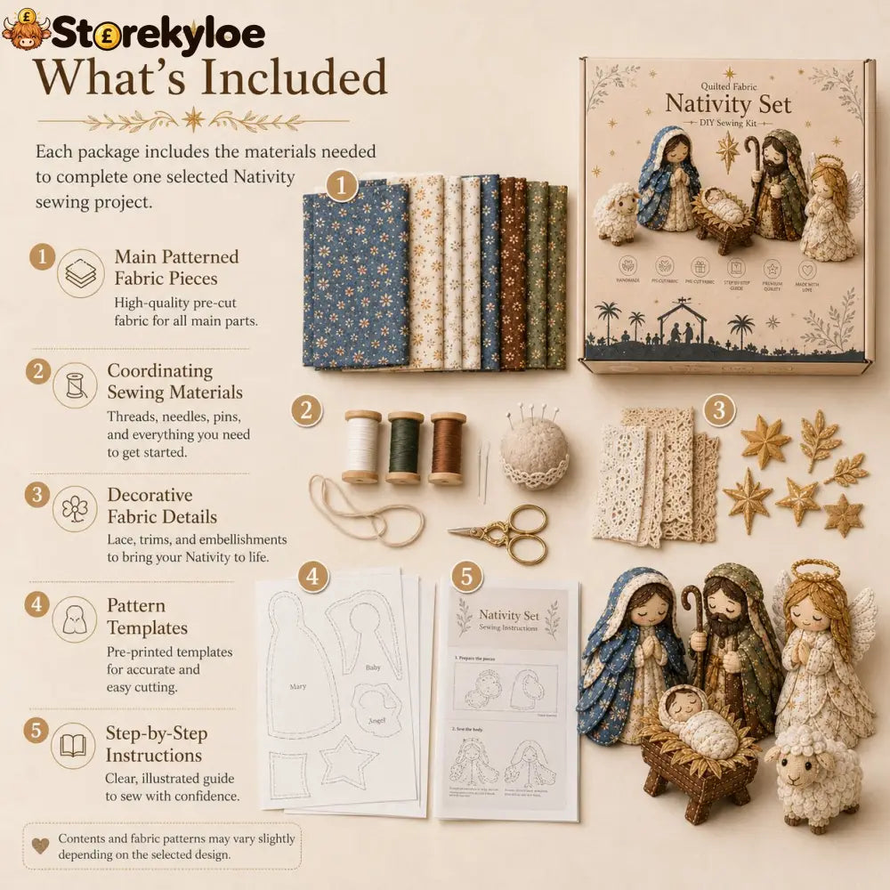 ✨ DIY Patchwork Nativity Scene Sewing Kit