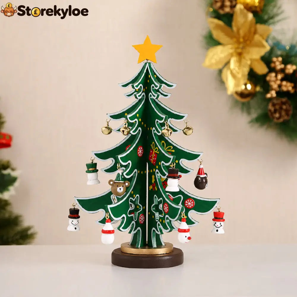 🎄 DIY Wooden Christmas Tree Ornament Set | Festive Wooden Craft Kit For Christmas Decorating - Green / S(18.3 × 22.2 ×