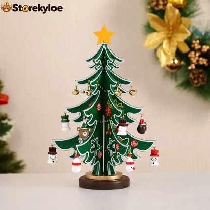 🎄 DIY Wooden Christmas Tree Ornament Set | Festive Wooden Craft Kit For Christmas Decorating - Green / S(18.3 × 22.2 ×
