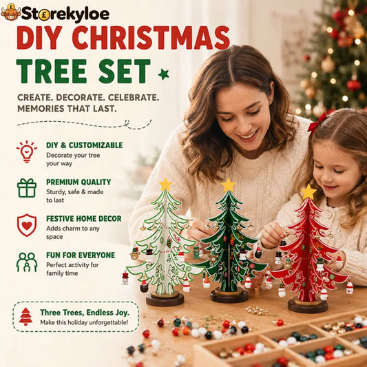 🎄 DIY Wooden Christmas Tree Ornament Set | Festive Wooden Craft Kit For Christmas Decorating - Houseware & Kitchen