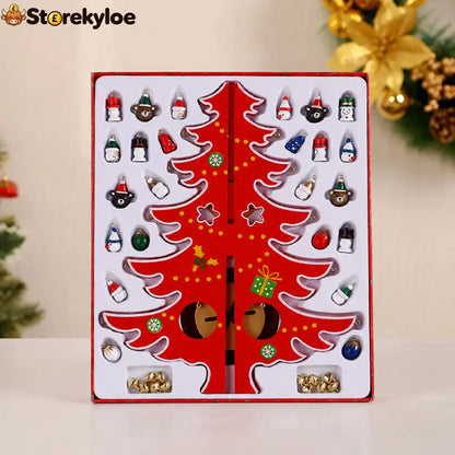 🎄 DIY Wooden Christmas Tree Ornament Set | Festive Wooden Craft Kit For Christmas Decorating - Red / L(25.8 × 31.2 ×
