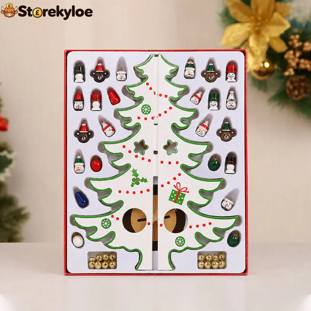 🎄 DIY Wooden Christmas Tree Ornament Set | Festive Wooden Craft Kit For Christmas Decorating - White / L(25.8 × 31.2 ×