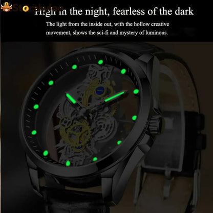 ⌚ Double-sided Skeleton Watch – Non-mechanical Tourbillon Luminous 30m Waterproof ✨