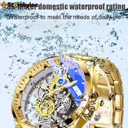 ⌚ Double-sided Skeleton Watch – Non-mechanical Tourbillon Luminous 30m Waterproof ✨