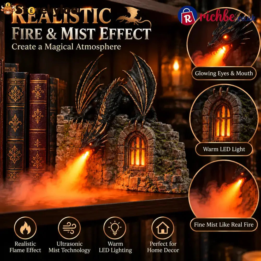 🔥Dragon Humidifier with Flame Effect – Fantasy Magic for Your Reading Nook🐉