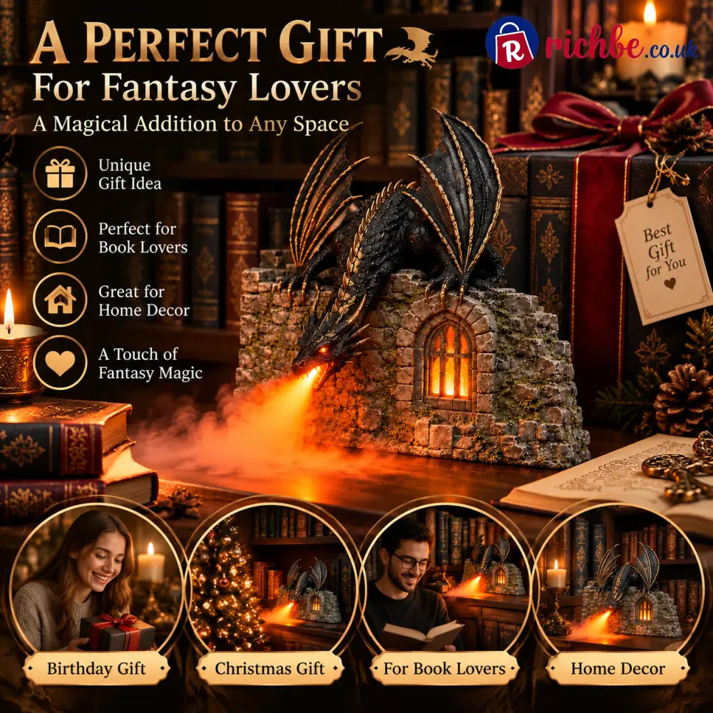 Dragon Humidifier with Flame Effect – A Touch of Fantasy Magic for Your Reading Nook