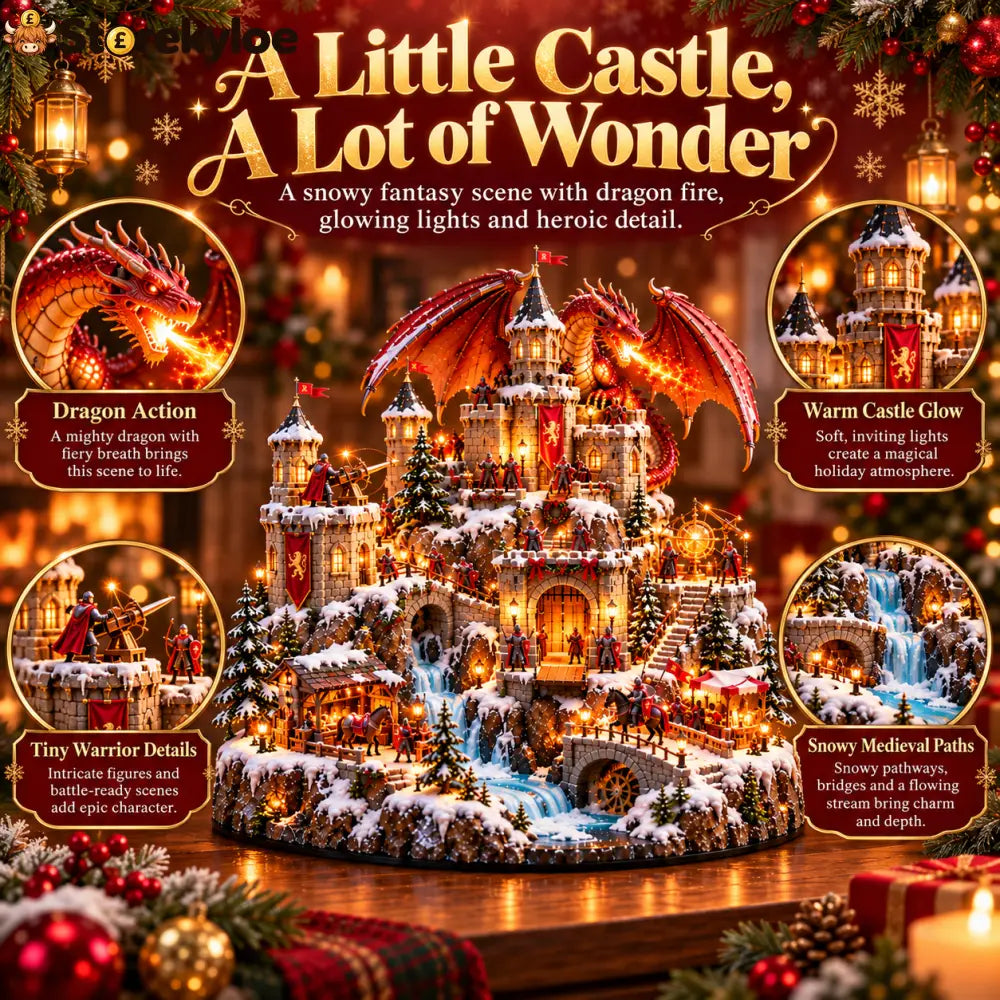 🐉🏰 Dragon Kingdom Christmas Castle™ – Lighted Medieval Winter Fantasy Village