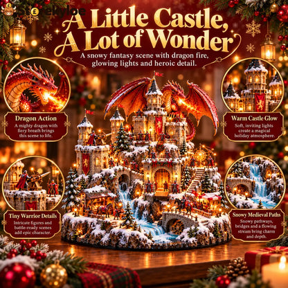 🐉🏰 Dragon Kingdom Christmas Castle™ – Lighted Medieval Winter Fantasy Village