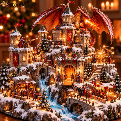 🐉🏰 Dragon Kingdom Christmas Castle™ – Lighted Medieval Winter Fantasy Village