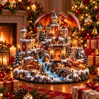 🐉🏰 Dragon Kingdom Christmas Castle™ – Lighted Medieval Winter Fantasy Village