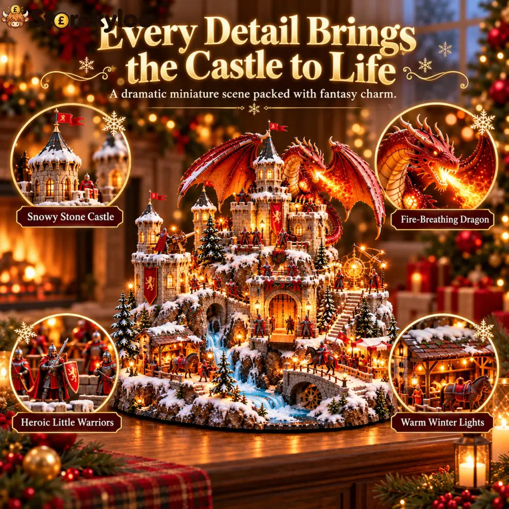 🐉🏰 Dragon Kingdom Christmas Castle™ – Lighted Medieval Winter Fantasy Village