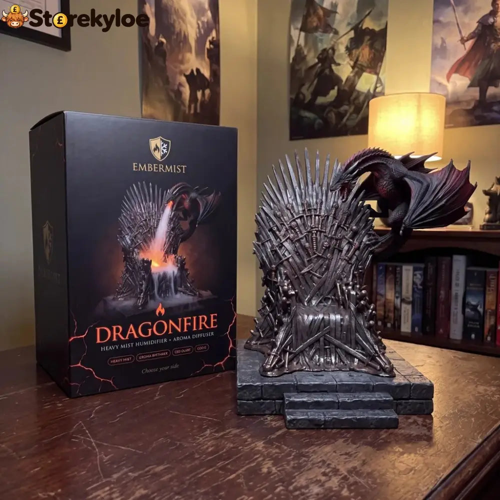 🐉 Dragon’s Breath Mist Diffuser – LED Fantasy Throne Decoration