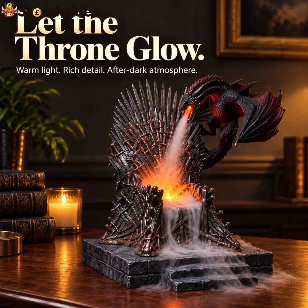 🐉 Dragon’s Breath Mist Diffuser – LED Fantasy Throne Decoration