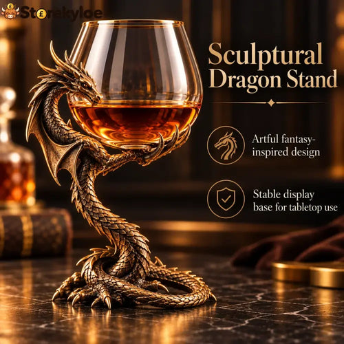 🎁 Dragon’s Embrace™ – Sculptural Brandy Glass with Dragon Claw Stand