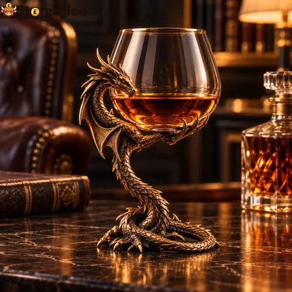 🎁 Dragon’s Embrace™ – Sculptural Brandy Glass with Dragon Claw Stand
