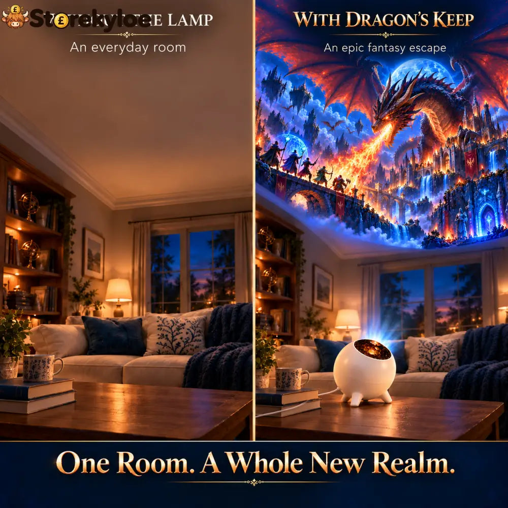 🐉 Dragon’s Keep Fantasy Ceiling Projector | Magical Dragon & Castle Light