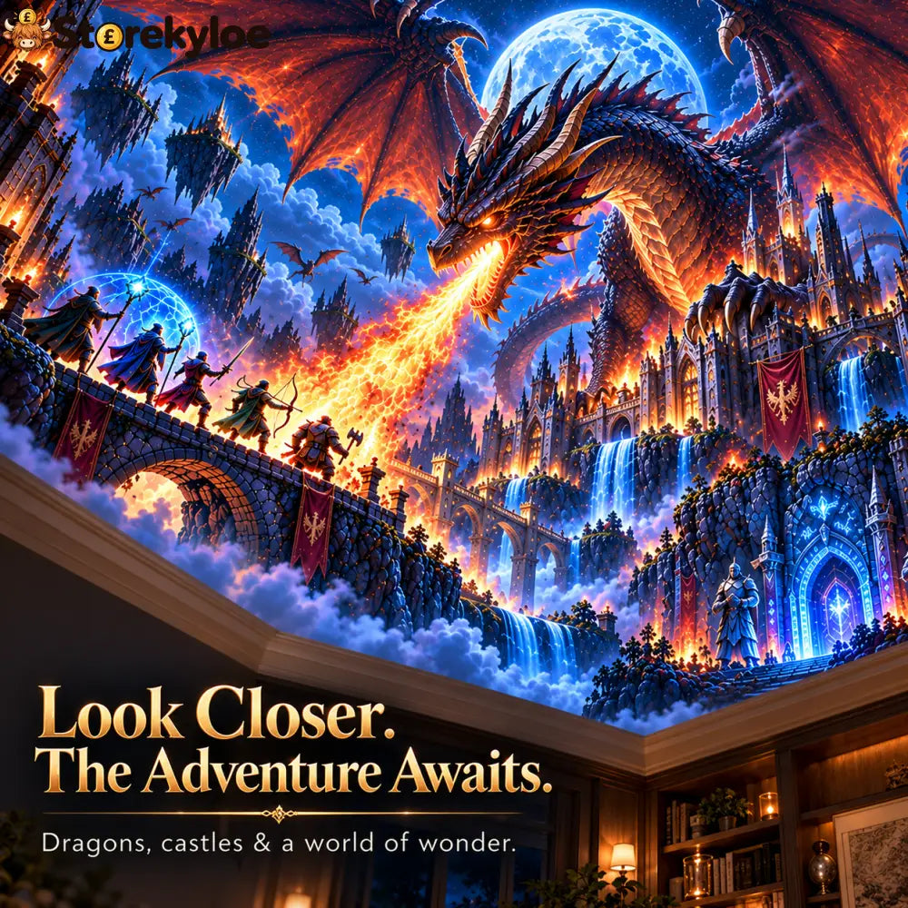 🐉 Dragon’s Keep Fantasy Ceiling Projector | Magical Dragon & Castle Light