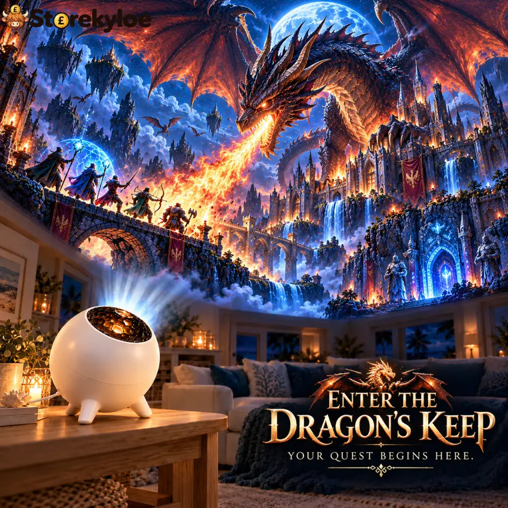 🐉 Dragon’s Keep Fantasy Ceiling Projector | Magical Dragon & Castle Light