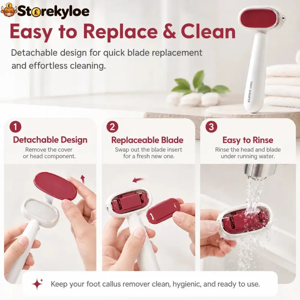 Dual‑Sided Foot Callus Remover, Replaceable Stainless Steel Blade Foot Scraper 🦶