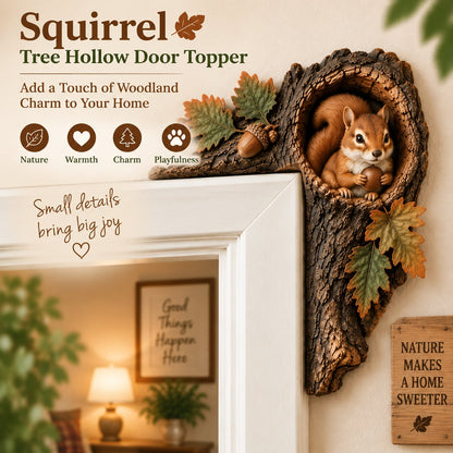 🐿️ Chipmunk Tree Hollow Door Topper | Woodland Animal Doorway Decor For Cozy Nature Homes
