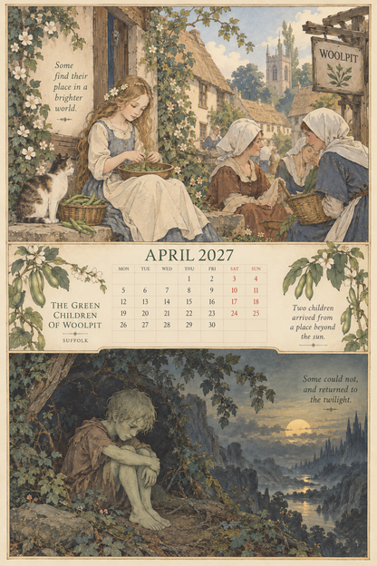 Legends of Britain 2027 Wall Calendar – Folk Tales, Monsters & Old Stories ——12 Months of Ancient Legends, Mysterious Creatures & Forgotten British Tales
