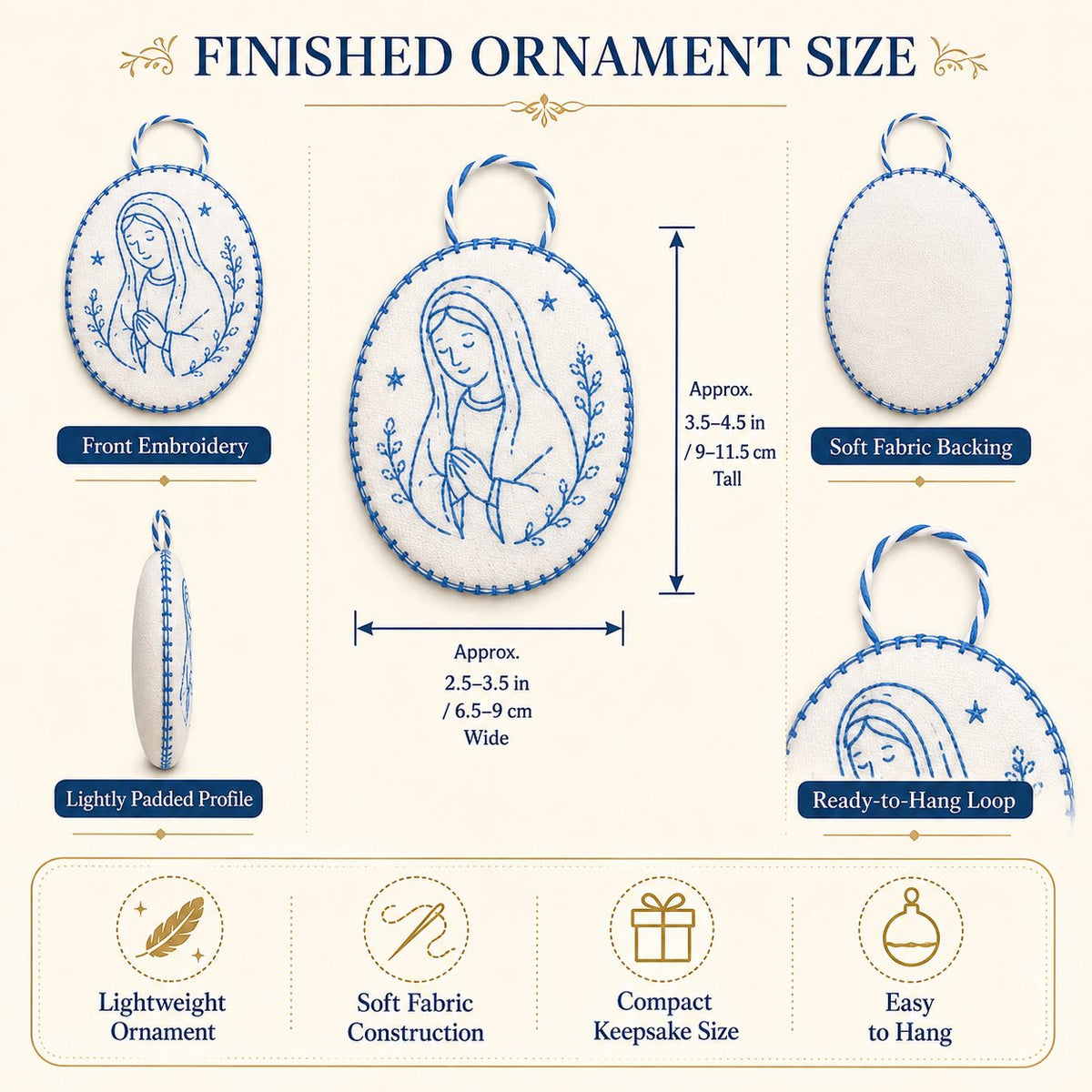 ⏳ Last Day 49% OFF – 🧵Beginner-Friendly DIY Heirloom Oval Embroidery Ornament Kit Collection | Complete Kit with All Tools & Step-by-Step Guide Included 💕