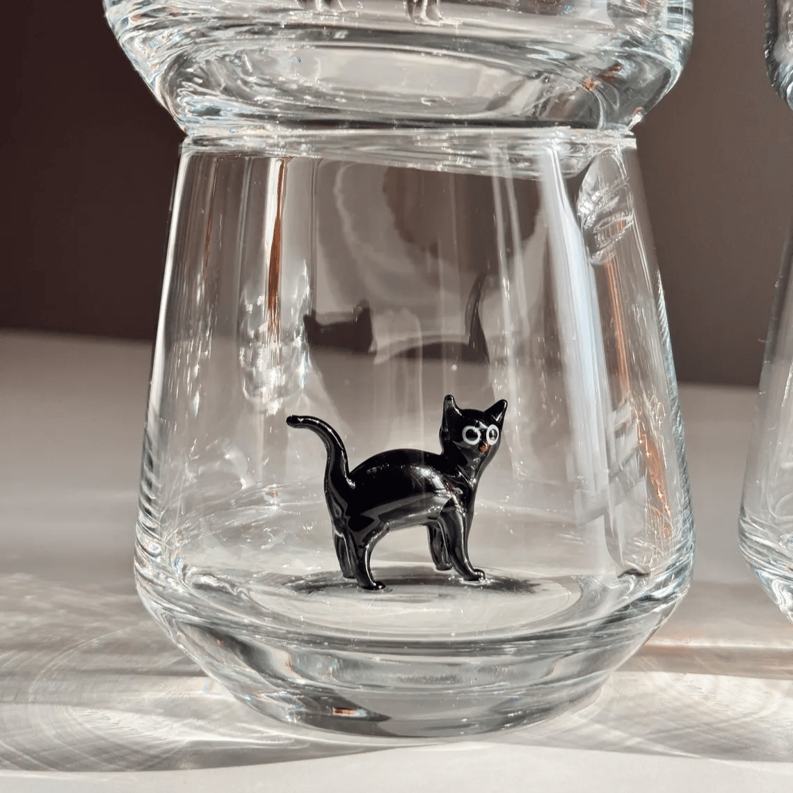 🐱 Handmade Murano Glass Cat Wine Glass