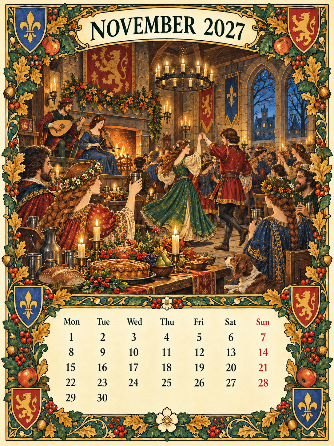 🌿 A Year of Timeless Days 2027 Wall Calendar – Storybook Gardens & Country Charm ：Afternoon tea, changing seasons and the beauty of unhurried days.