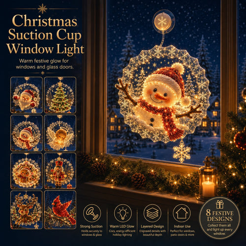 ✨⏳ Last Day 49% OFF – 🎄Lighted Christmas Window Decoration with Suction Cup | Warm LED Window Light with Double-Layer Design & Multiple Festive Styles ✨