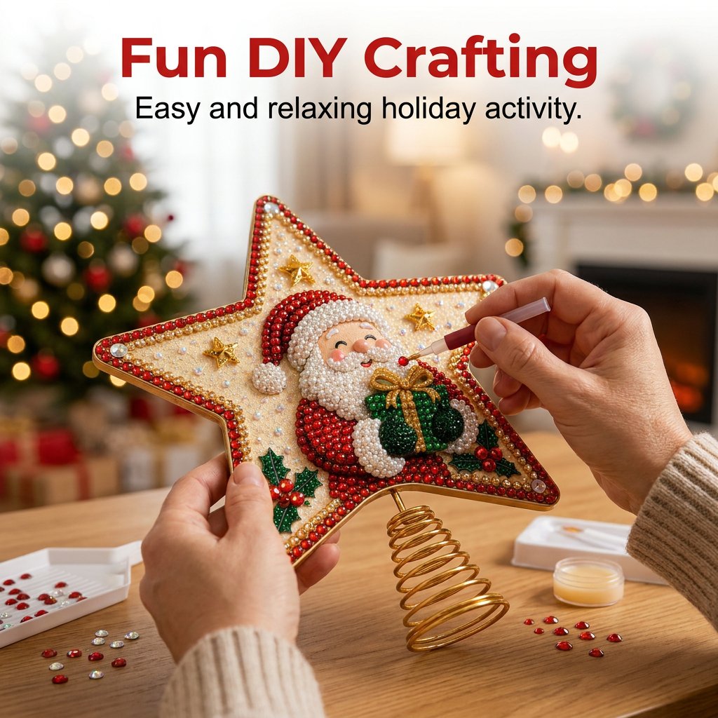 🎉 Pearl Diamond Art Christmas Tree Topper DIY Kit