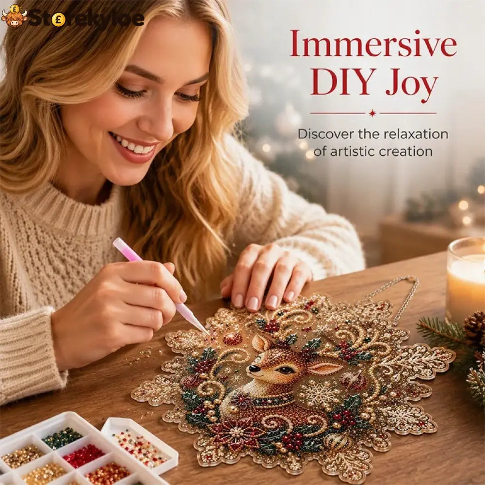 🎅early Christmas Gift 50% Off🎄christmas Diamond Art Hanging Kit - Christmas Deer