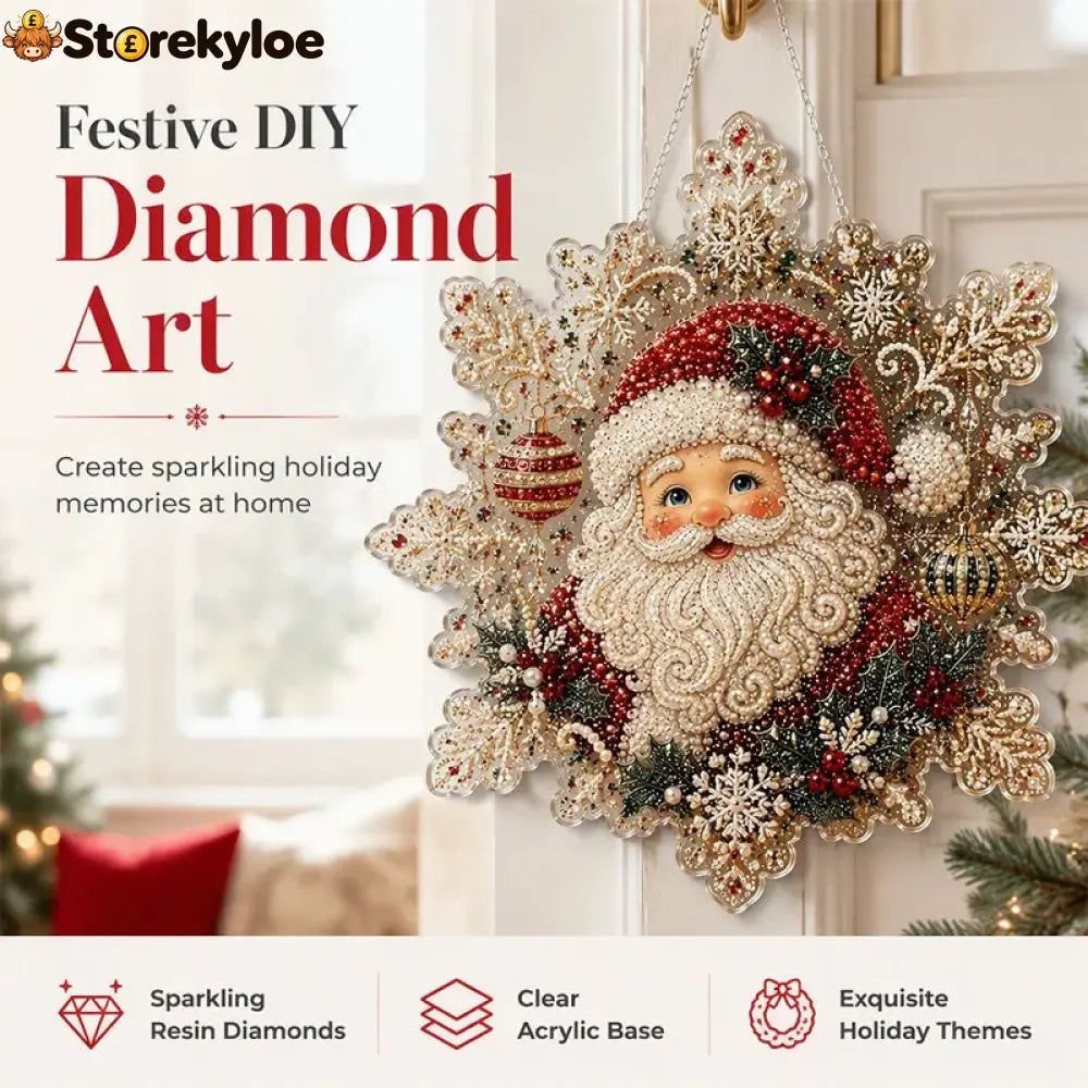 🎅early Christmas Gift 50% Off🎄christmas Diamond Art Hanging Kit - Santa Claus