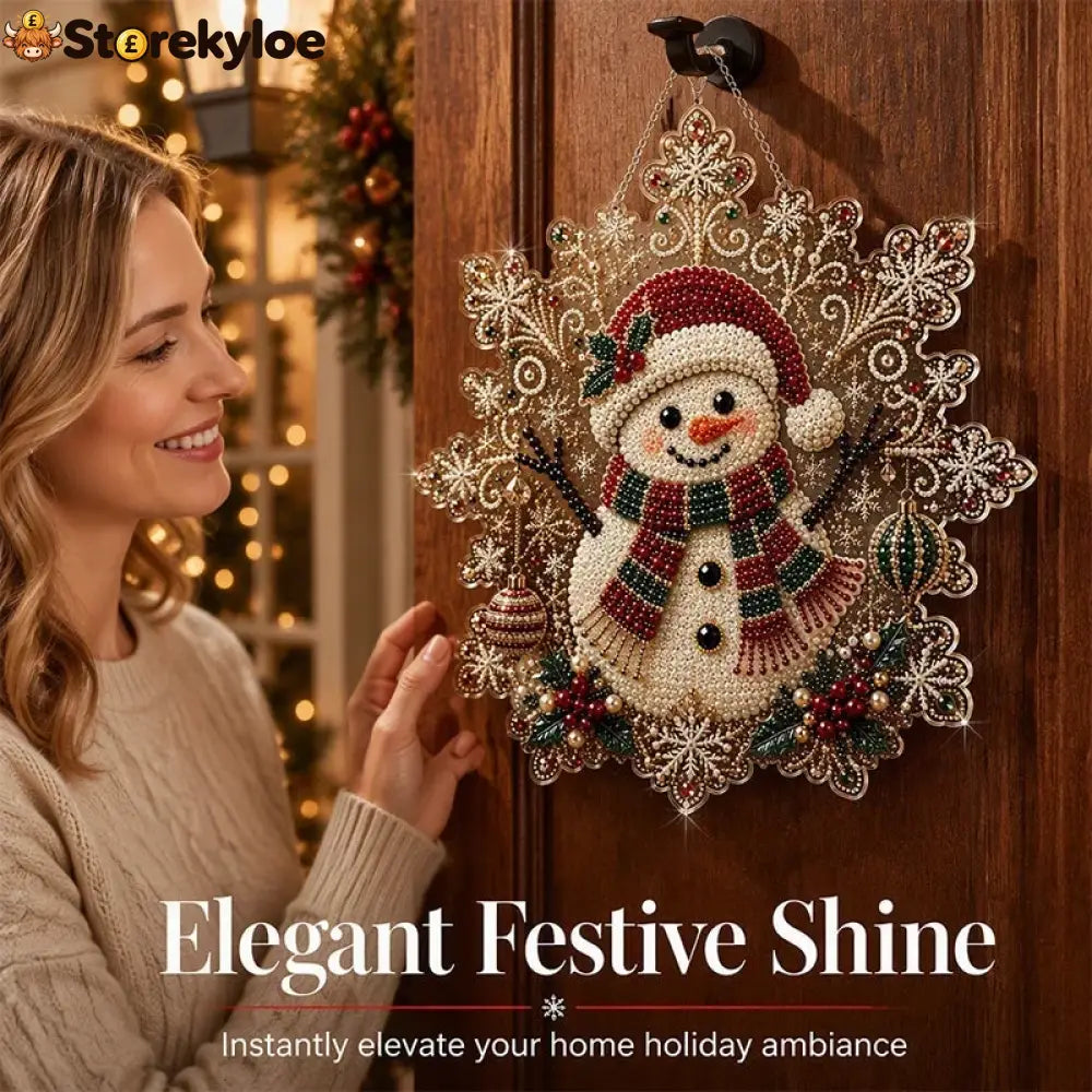 🎅early Christmas Gift 50% Off🎄christmas Diamond Art Hanging Kit - Snowman