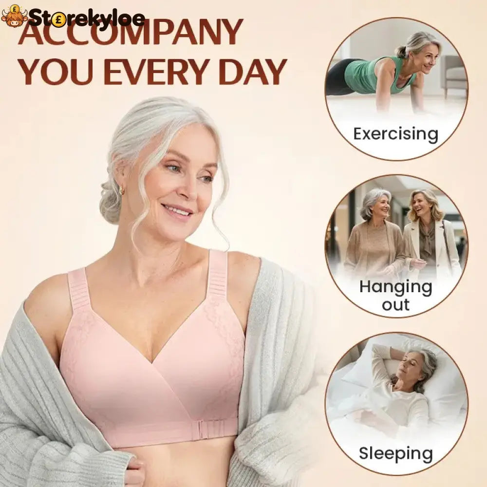 EaseWrap™ Front-Closure Wireless Comfort Bra – Adjustable Straps & Gentle Support
