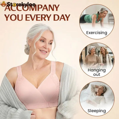 EaseWrap™ Front-Closure Wireless Comfort Bra – Adjustable Straps & Gentle Support